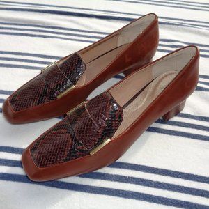 Rockport Total Motion Esma leather loafers 8.5 bourbon/croc